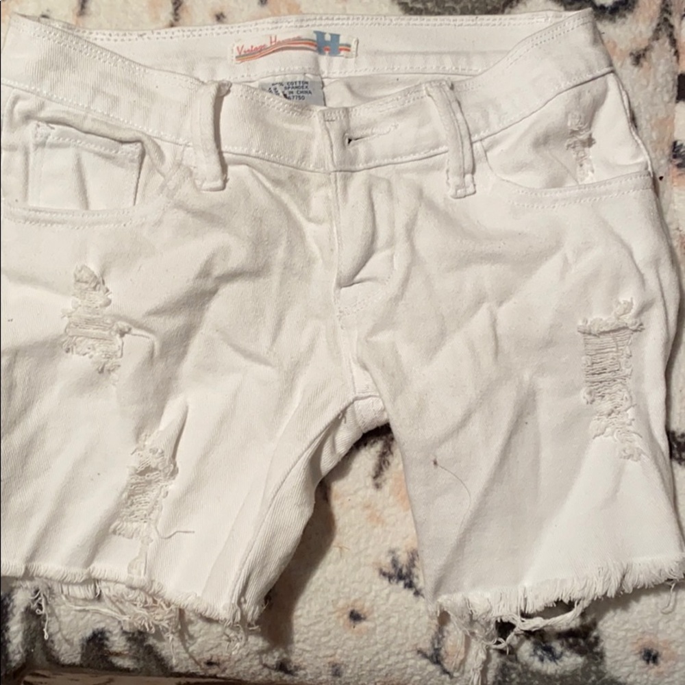 White denim shorts